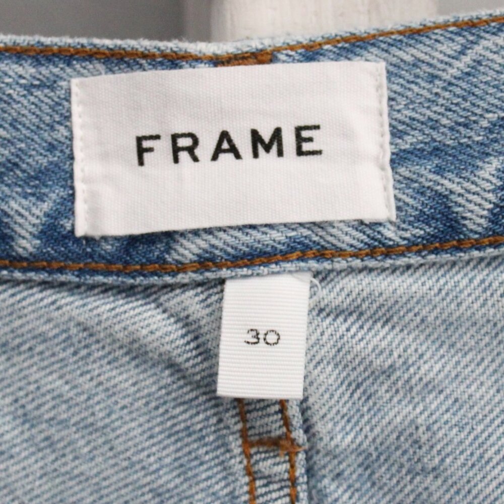 Frame Denim Light Wash Distressed High-Rise Double Layer Jeans - Picture 10 of 11